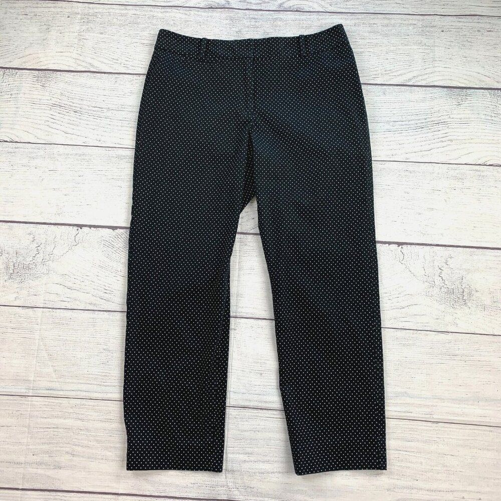 Talbots Capri Cropped Pants sz 6 Black White Polka Dots Inseam 25"